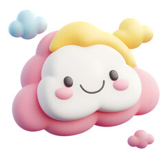 A cute icon in a cartoon style 3D render on a white background