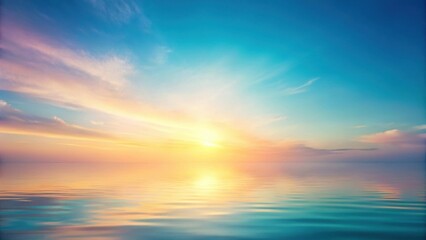 Obraz premium Serene Sunset Over Calm Water A Peaceful Ocean Scene with Vibrant Sky Colors and Gentle Waves Reflecting the Golden Hour Light