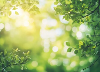 Sunlight Dappled Through Lush Green Leaves: A Serene Nature Photography