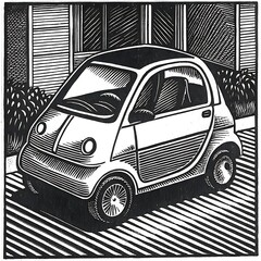 car silhouette vector illustration , vector of a nano car