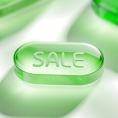 green button on a white background , green tablet on a white background 