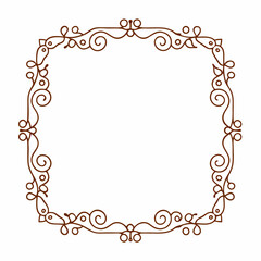 A beautiful red decorative ornate swirl frame perfect for photos, invitations, and creative designs