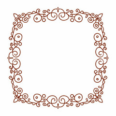 A beautiful red decorative ornate swirl frame perfect for photos, invitations, and creative designs