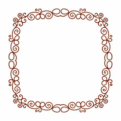 A beautiful red decorative ornate swirl frame perfect for photos, invitations, and creative designs