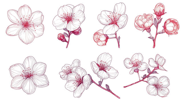 桜の花スケッチ」の写真素材 | 32,310件の無料イラスト画像