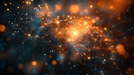 Obraz premium Abstract network of interconnected points in space