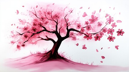 Fototapeta premium Beautiful cherry blossom flower at full blooming in Spring.