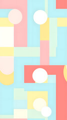 soft color squares and circles shapes geometric pattern design poster background
