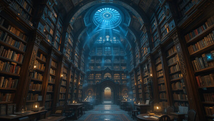 Fototapeta premium Ancient Underground Library of Forgotten Knowledge
