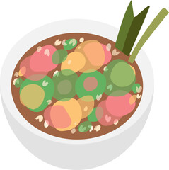 Wedang Ronde, Indonesia Food Illustration