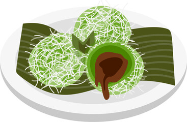 Klepon, Indonesia Snack Illustration