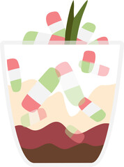 Es Selendang Mayang, Indonesia Food Illustration