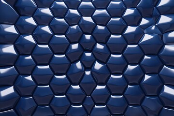 Elegant Hexagonal Navy Visual Texture with Central Focal Point and Smooth 3D Effect