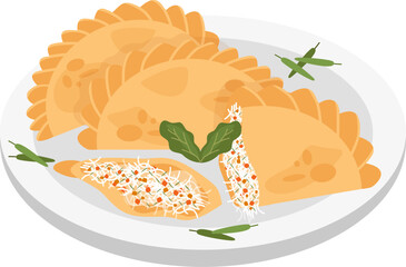 Kue Pastel, Indonesia Snack Illustration