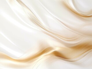 Fototapeta premium White Gold Soft Silk Wave Background