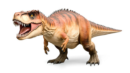 Fototapeta premium Powerful Dinosaur Roar: Realistic 3D Model of a Predatory Theropod.