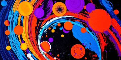 Obraz premium Fluid & Bold: Abstract Textures with Colorful Bubbles and Natural Patterns