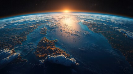 Fototapeta premium Breathtaking view of Earth from space with vibrant oceans and swirling clouds