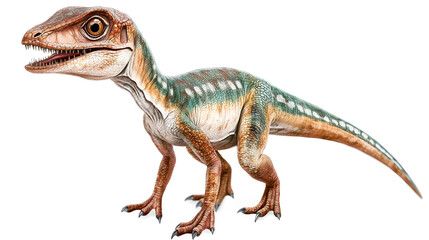 Naklejka premium Detailed Image of a Juvenile Dinosaur, Possibly a Coelurosaurian