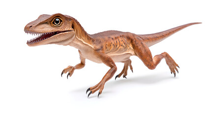 Obraz premium A Detailed Image of a Running Juvenile Dinosaur