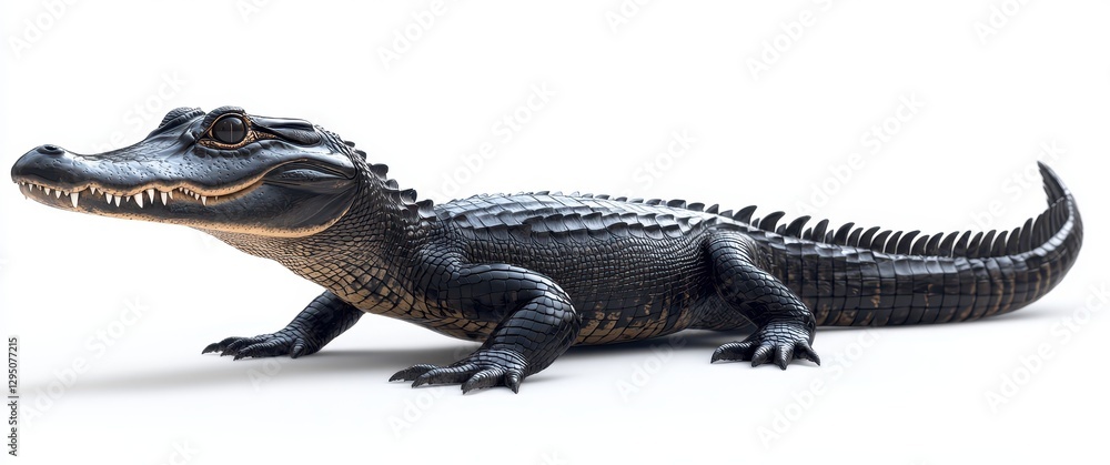 Aufkleber realistic digital rendering of a crocodile with detailed scales and textures on a white background