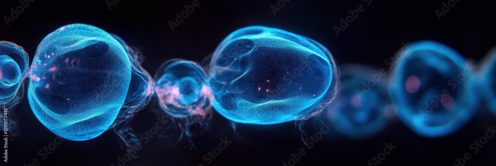 Leinwandbilder glowing gas bubbles form an enchanting display underwater in a mesmerizing moment. generative ai