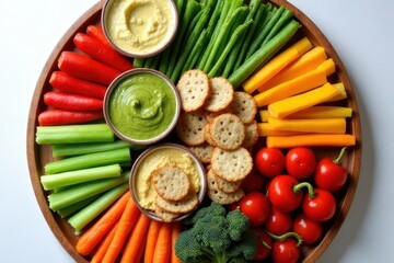 Healthy Snacking: Veggies & Grains on Dip Tray
