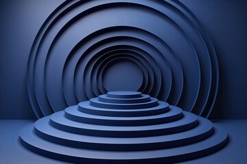 Obraz premium Curvy Navy Blue 3D Landscape Design for Distinctive Visuals