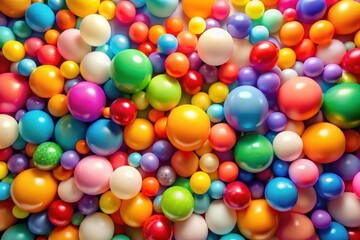 A vibrant and joyful collection of colorful spheres, densely packed together, creating a mesmerizing and cheerful visual texture.