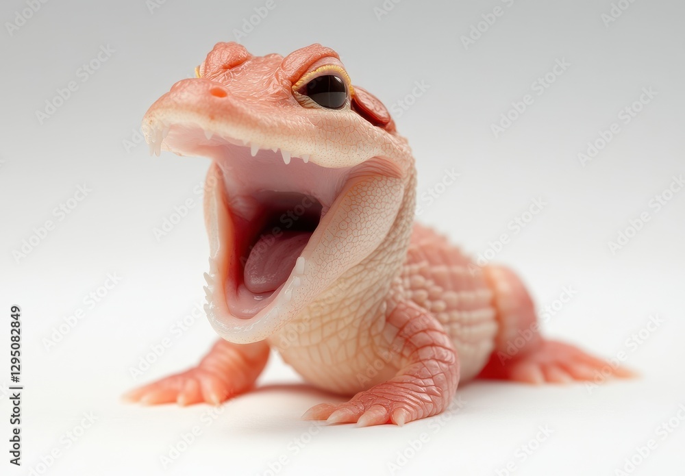 Aufkleber unique close-up of an expressive reptile with open mouth showcasing vibrant colors and interesting t