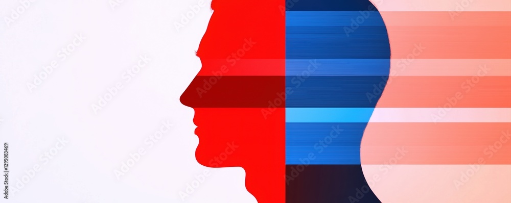 Poster remote team inspiration concepts. stylized silhouette with vibrant color transitions and abstract el