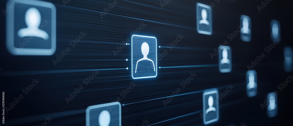 Poster remote team inspiration concepts. digital network of user profiles connected by lines.