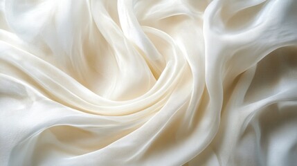 Obraz premium A detailed close-up of white fabric showcasing numerous intricate folds and textures, highlighting the softness and depth of the material.