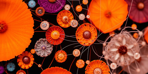 Contemporary Abstract Design: Bold Bubbles and Fluid Organic Textures