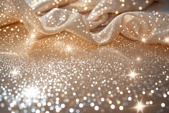 Elegant Cream Sparkling Surface with Luminous Glittering View for Celebrations