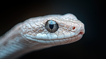 Close-up Desert Snake Portrait, Dark Background, Wildlife