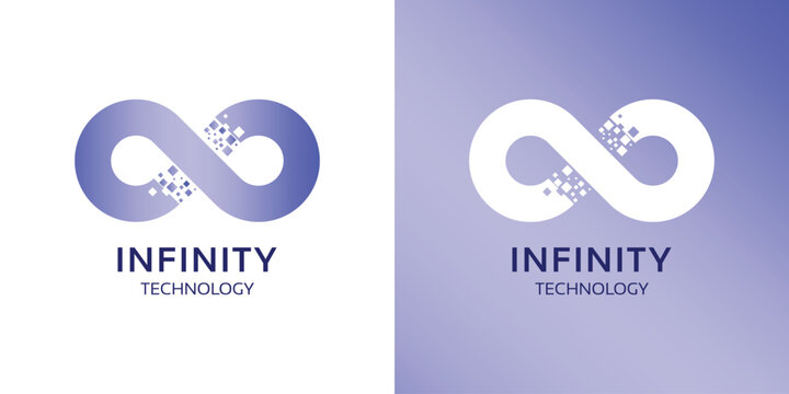 ​The technology logo vector design is in the form of a colorful infinity symbol with a modern, simple, clean and abstract style
