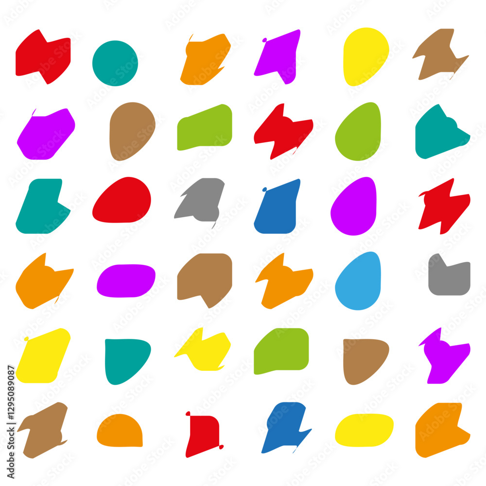 Poster colorful abstract shapes. geometric design elements. random irregular figures. vector modern composi