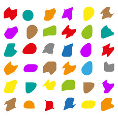 Colorful abstract shapes. Geometric design elements. Random irregular figures. Vector modern composition.