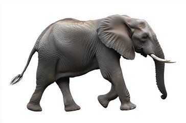 Fototapeta premium Majestic Elephant Walking Gracefully Across the Savanna with Natural Light Highlighting Its Features 