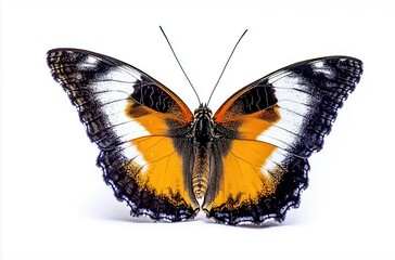 Obraz premium Stunning Orange and Black Butterfly Spreading Wings Against a Clean Background with a Sense of Freedom 
