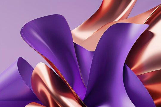Sophisticated Visual Backdrop with Dynamic Violet and Copper Shapes � Vivid Design Template and Innovative Graphic Concept