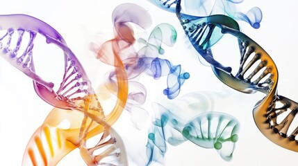 Fototapeta premium DNA Helix Transforms to Life Forms: Evolution's Journey 