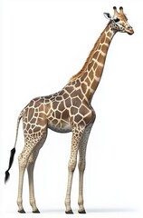 Fototapeta premium A Majestic Giraffe Standing Gracefully in a Minimalist Setting with Intricate Patterns 