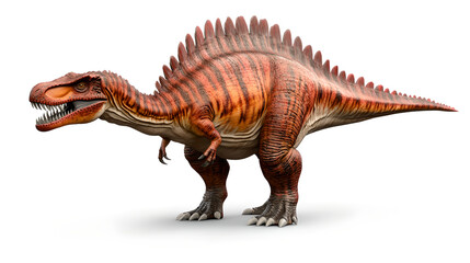Powerful Spinosaurus Dinosaur, Isolated on White Background