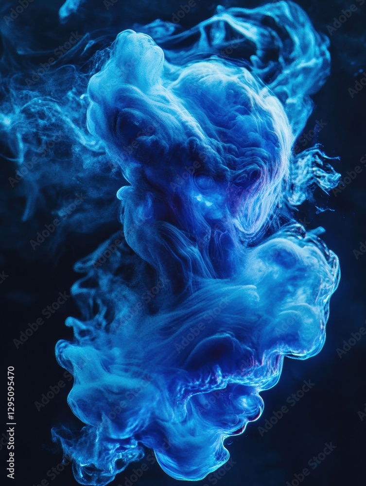 Aufkleber Glowing bubbles rise through dark water creating mesmerizing patterns and light reflections. Generative AI