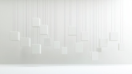 Fototapeta premium futuristic portrayal of data with copyspace, illuminated abstract shapes, clean and minimalistic design, subtle gradients, professional stock image quality, neutral tones, corporate feel,