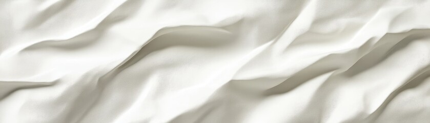 Obraz premium A white sheet elegantly drapes across a surface, showcasing a very large, flowing wave of soft fabric.