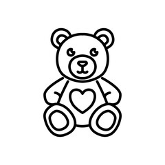 teddy bear icon vector, line style icon
