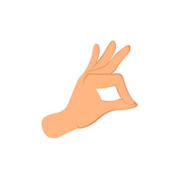 recommend clip art: Hand with OK gesture sign. isolated on white background. Hand drawn vector illustration